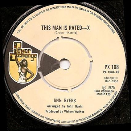 Ann Byers - This Man Is Rated--X / Gotta Get You Back