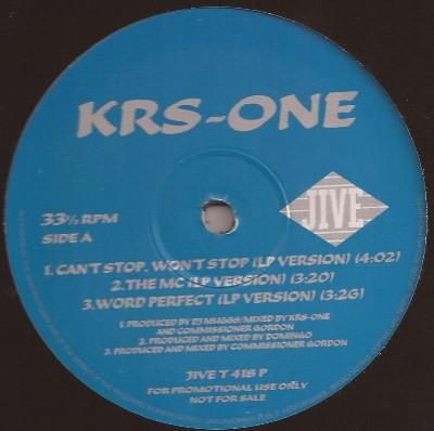 KRS-One - Can't Stop, Won't Stop / The MC / Word Perfect