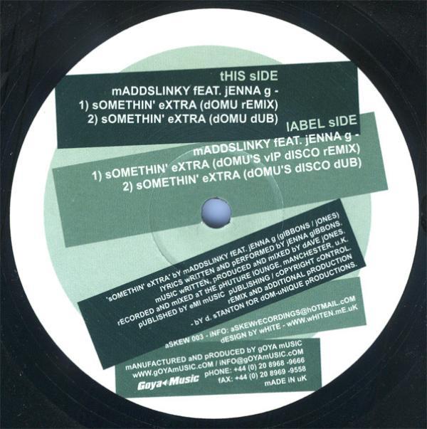 Maddslinky, Jenna Gibbons - Somethin' Extra (Domu Remixes)